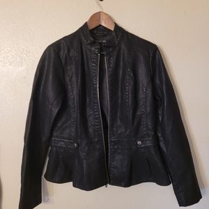 Baccini Faux Leather Jacket womans size M